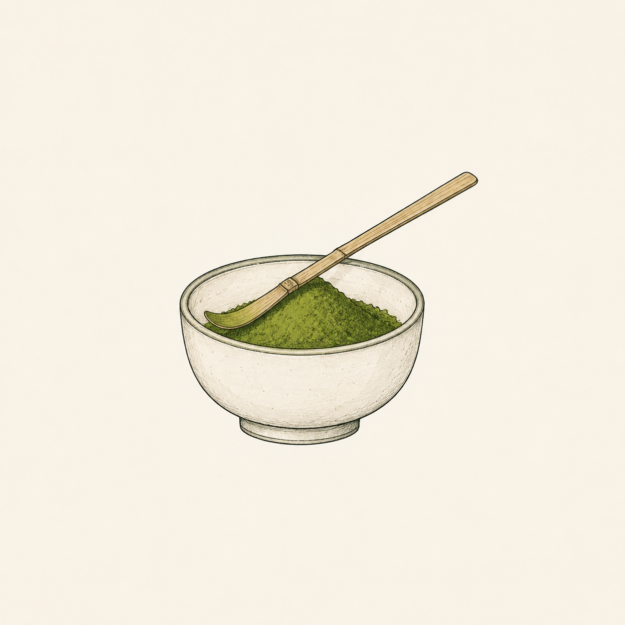 Sifting matcha into a bowl