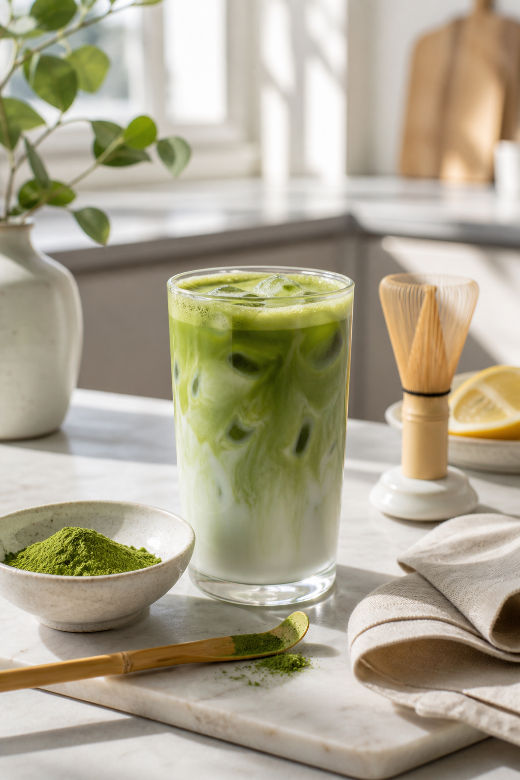Iced matcha latte